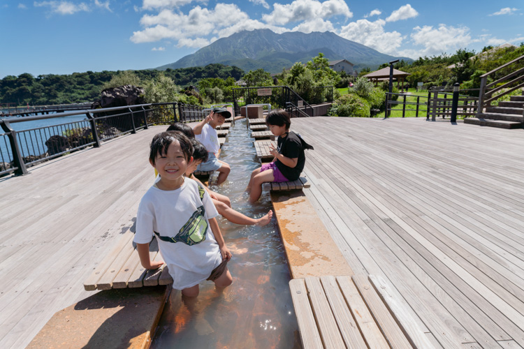 Footbath at Sakurajima Lava Nagisa Park